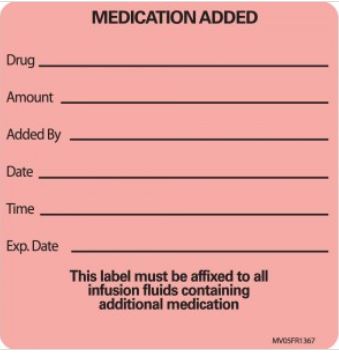 Label Paper Permanent Medication Added